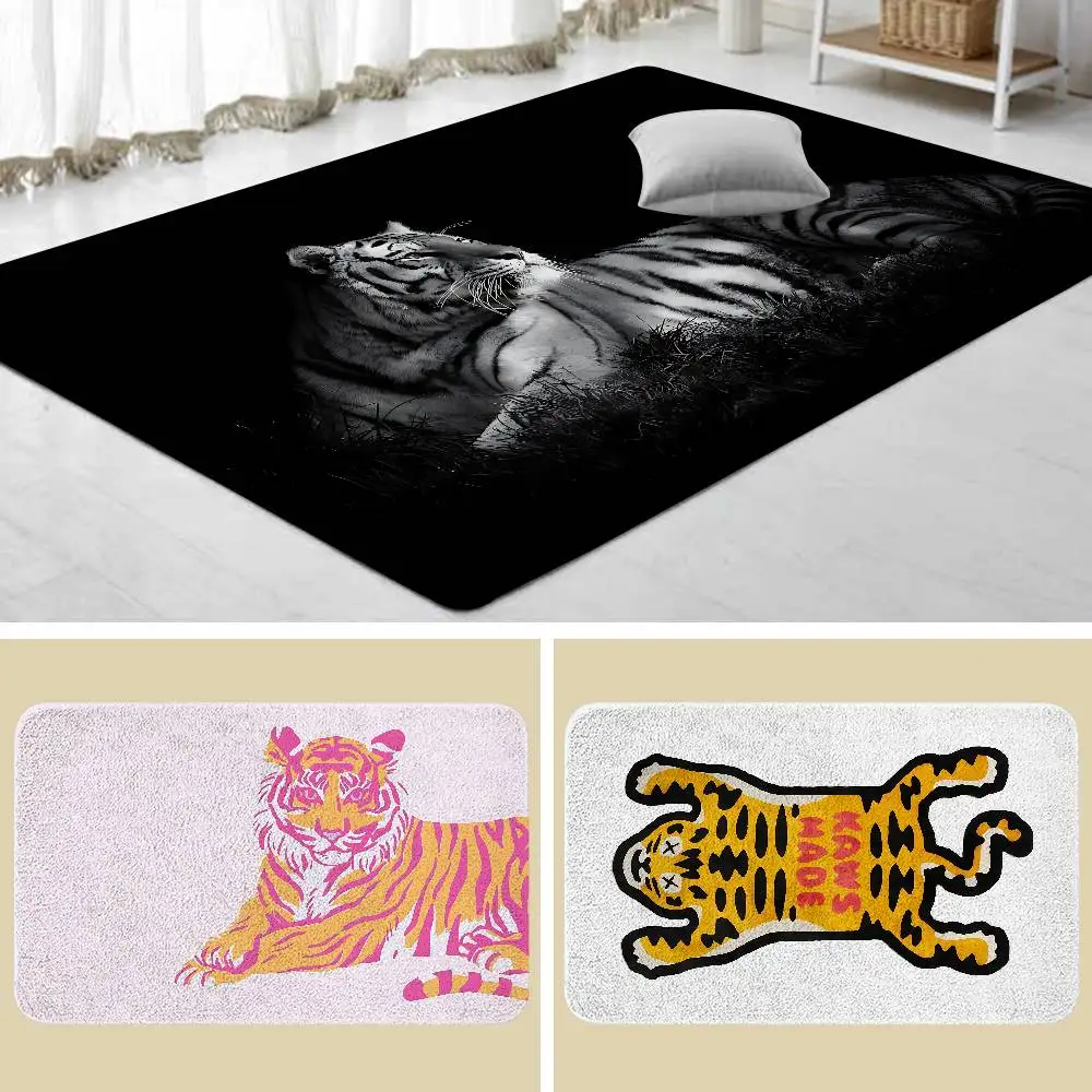 Cool Tiger Floor Mats Home Laundry Rug Carpet For Living Room Decor Lounge Area Anti-slip Foot Mat Entrance Doormat