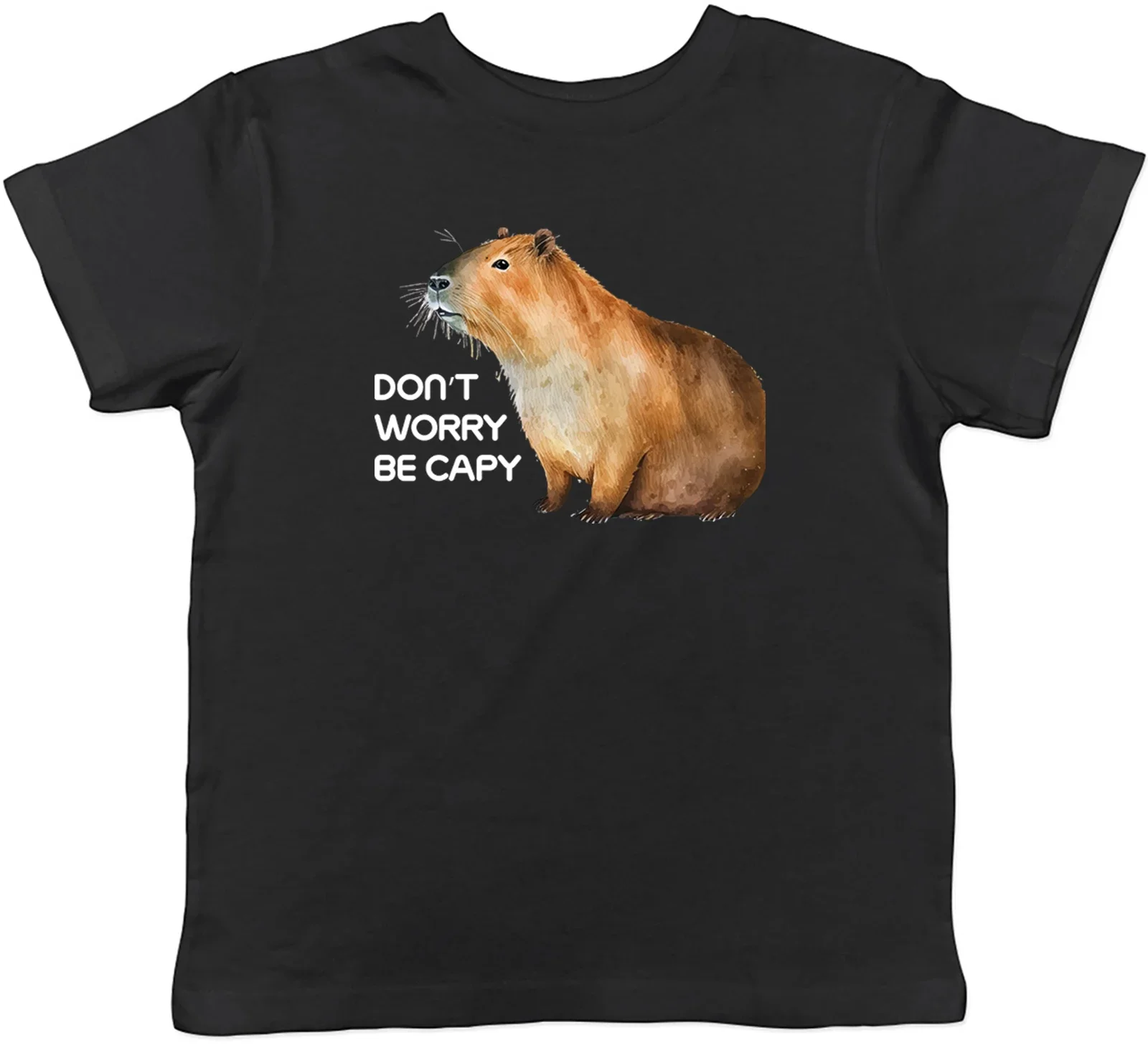 Funny Capybara Kids T-Shirt Don't Worry be Capy Childrens Boys Girls Gift