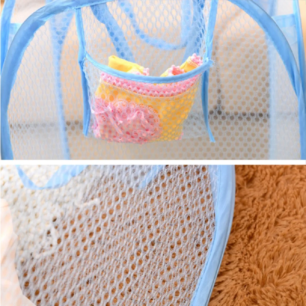 

Laundry Garment Bag Mesh Washable Folding Basket Collapsible Clothing Organizer Man Hamper