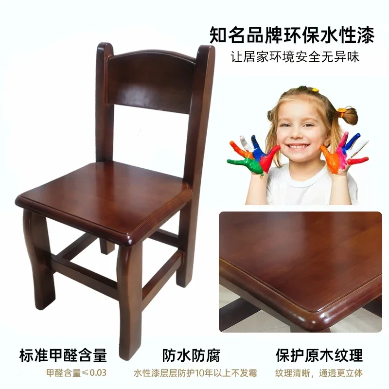 Bois massif, tabouret bas, chaise arrière, enfants en bois