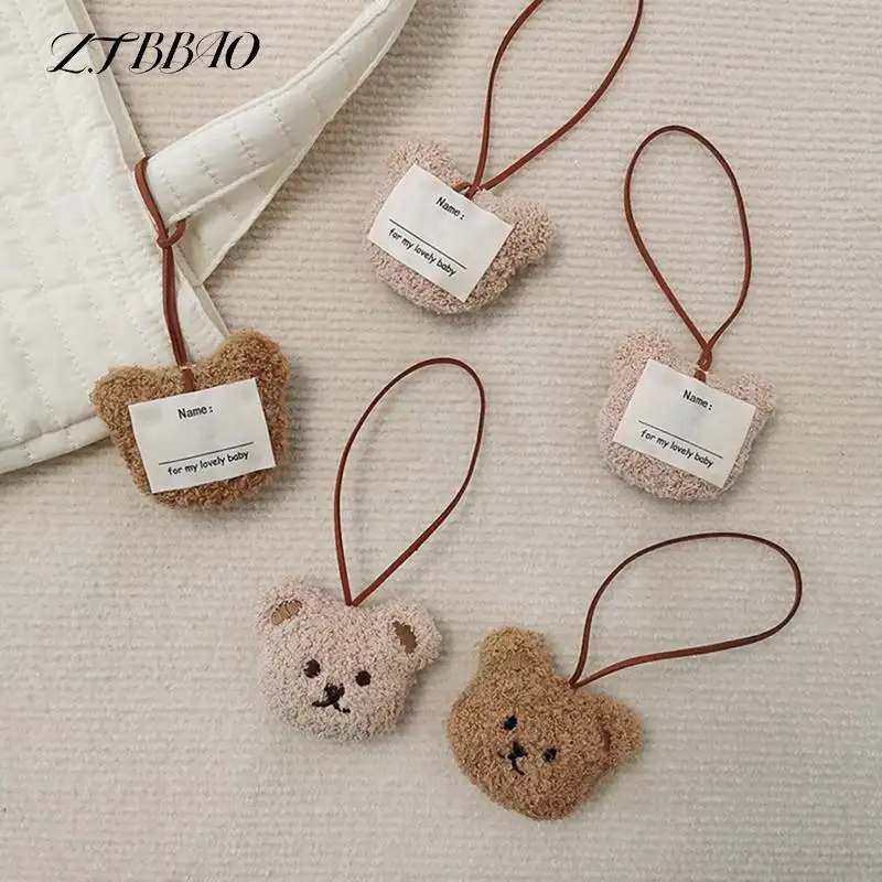 

1Pcs Cute Cartoon Plush Bear Head Keychain Jewelry Pompom Car Key Ring Women Girl Bag Pendant Key Chains