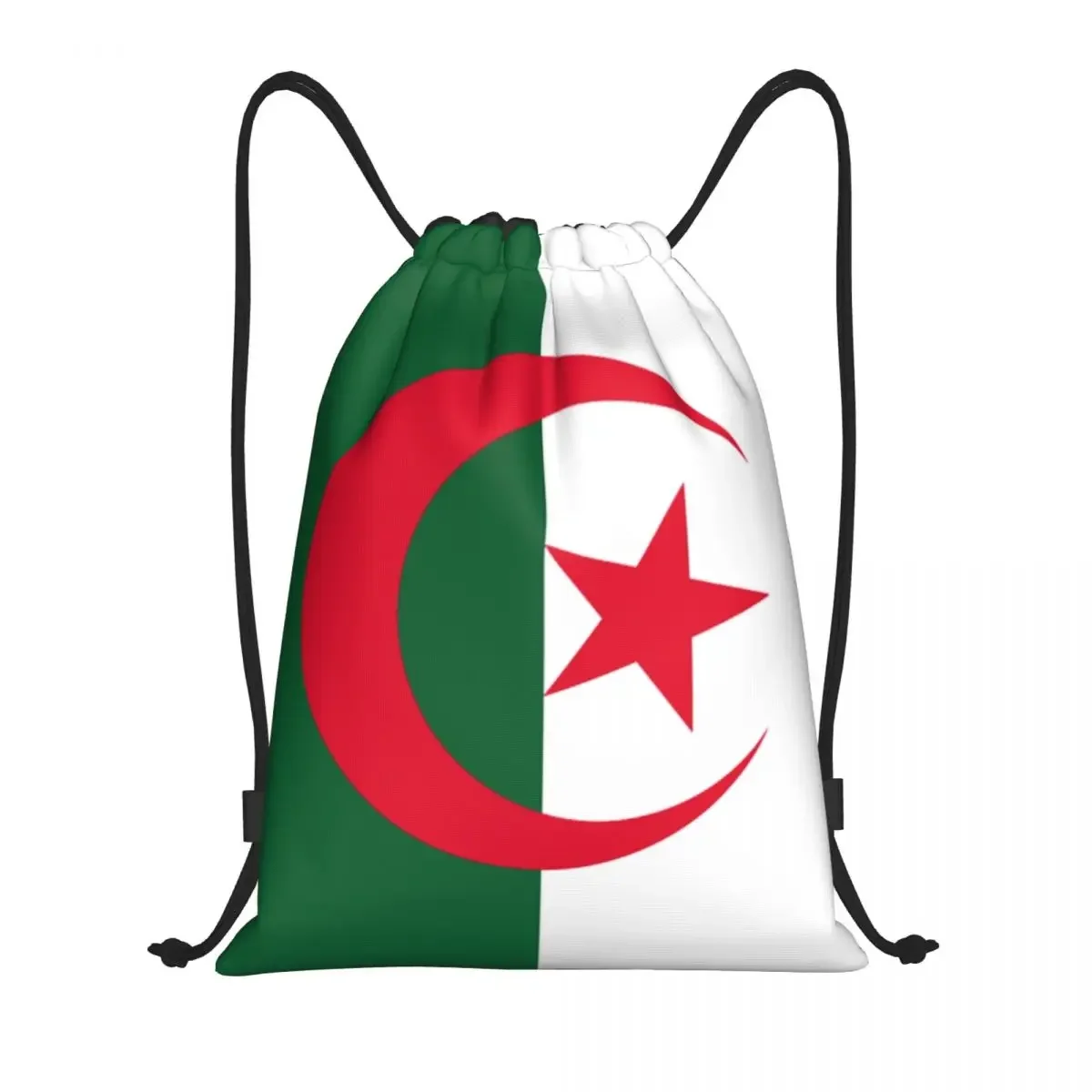 

Custom Algeria Flag Drawstring Bag for Shopping Yoga Backpacks Men Women Algerian Proud Patriotic Sports Gym Sackpack