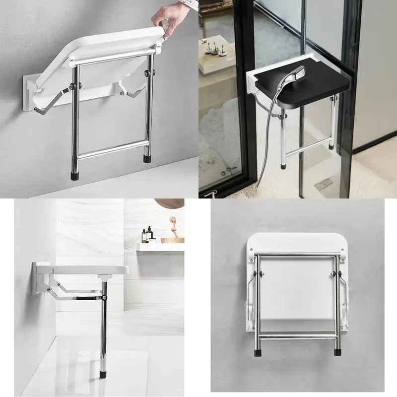 Modern design wall-mounted folding shower toilet seat for hotels and customizable shower room accessories