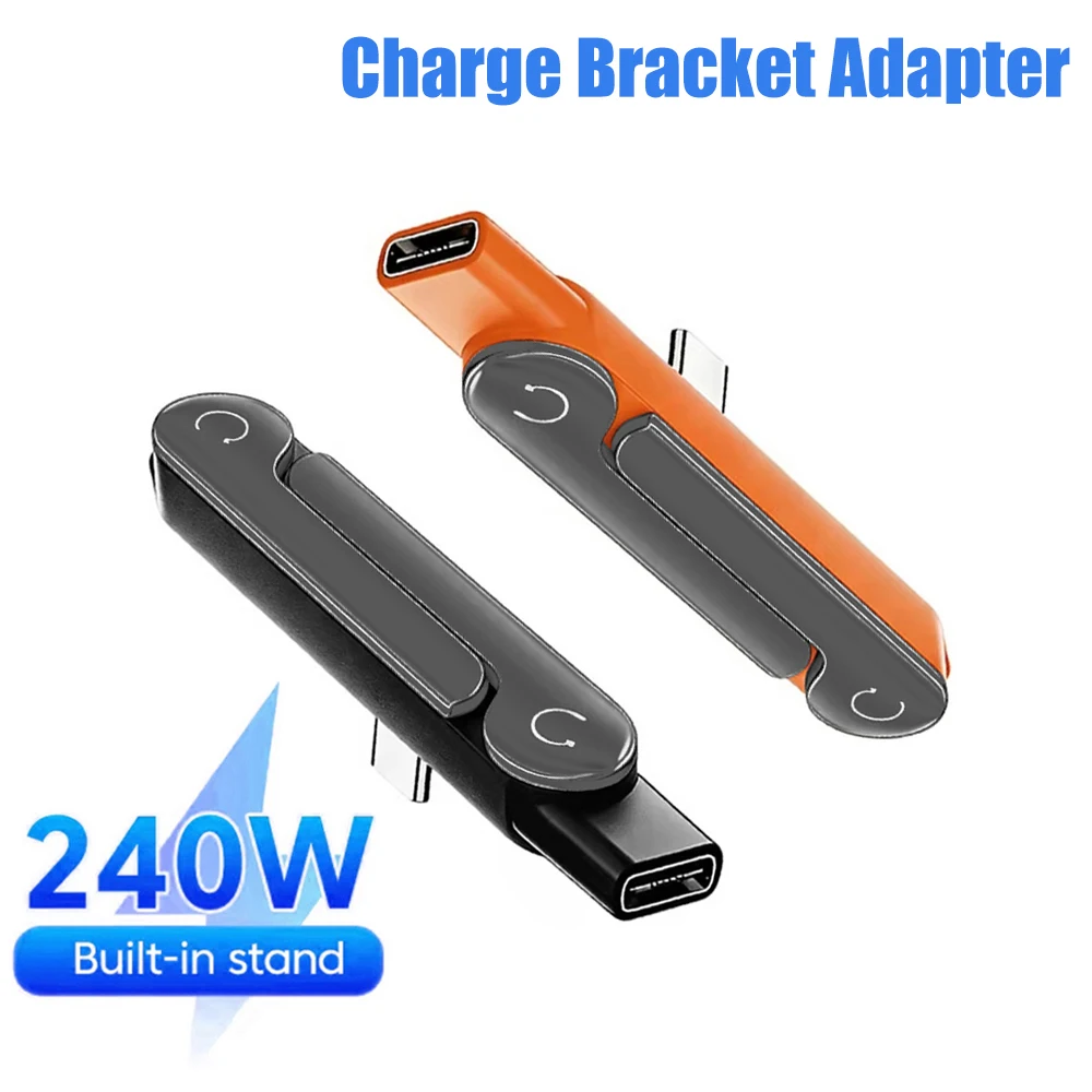 USB C Built-in Stand Adapter Multi-function Foldable Converter For Iphone 17 16 15 for Samsung Xiaomi Phone Charge Bracket