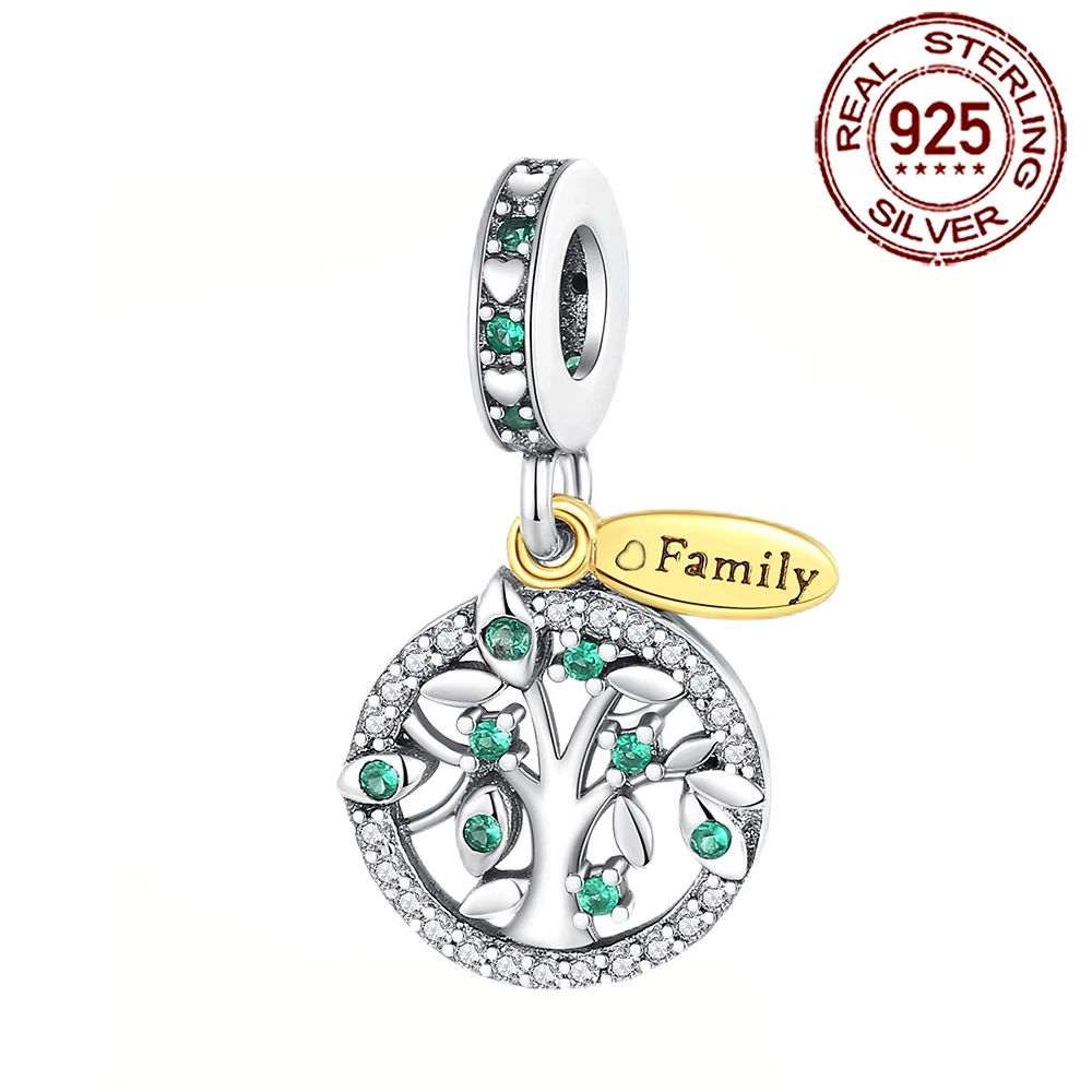 

Danturn 925 Sterling Silver Original Beads Tree of Life Dangle Charm fit Snake Chain Bracelet Fashion Women Jewelry Making