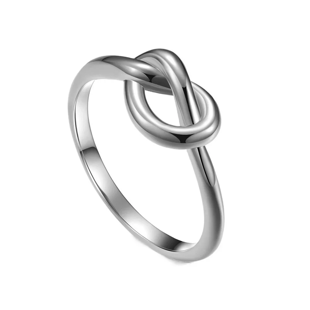 DARHSEN Simple Women Statement Knotted Rings Stainless Steel Silver Gold Color Fashion Jewelry Large Size 4 5 6 7 8 9 10 11