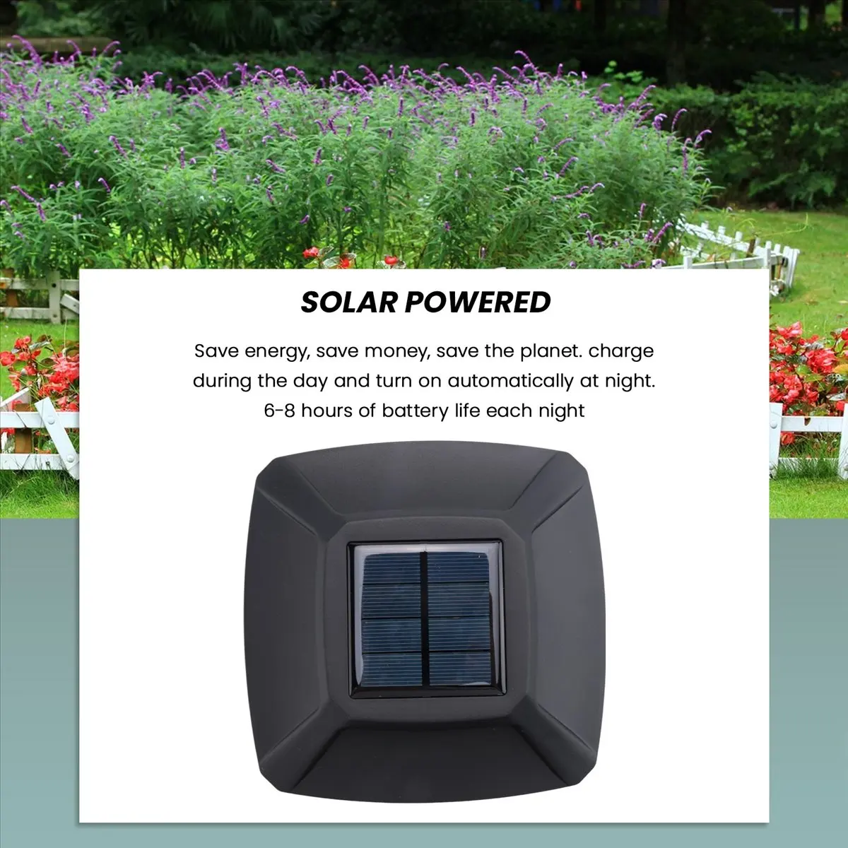 【HOT N07R】 Solar Post Cap Lights 2 Lighting Modes LED Deck Fence Cap Lights for Wooden Posts Garden Decoration Warm Black