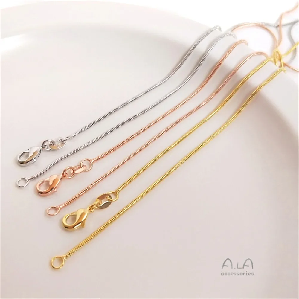 Korean chain 18K Gold Color Plated rose gold DIY clavicle chain bare chain chain O word box chain bead chain necklace