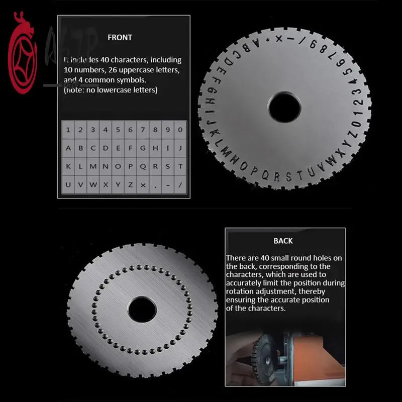 

A67P-Manual Marking Steel Stamp Wheel Accessories For Nameplate Metal Label Stamping Printer Machine