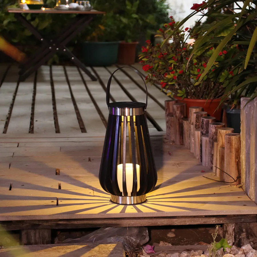 European style solar courtyard lights, outdoor LED imitation candle lights, cross-border courtyard garden lawn decorative lights