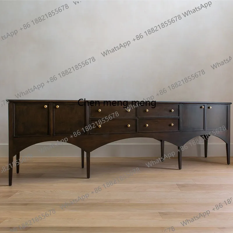 

French solid wood porch cabinet household entry living room partition cabinet American wall decorative storage locker