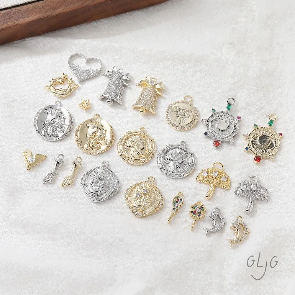 

4 шт. изящные подвески в форме сосновой шишки для изготовления ювелирных изделий, принадлежности для ушей, фурнитура, сделай сам, латунь, позолоченные аксессуары 14 К, 16*9 мм