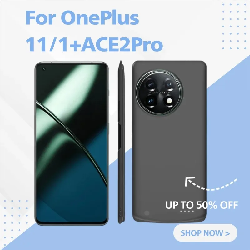 

For OnePlus 11/1+ACE2Pro Phone Battery Case Large Capacity Power Bank Portable Wireless Power Supply Set