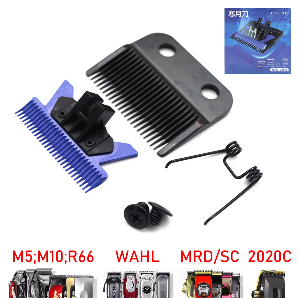 Professional Electric Clipper Blade for H1 V001 8148 V003 R66 M10 Madeshow Wmark Kulilang Vgr Barbes Blue Blade