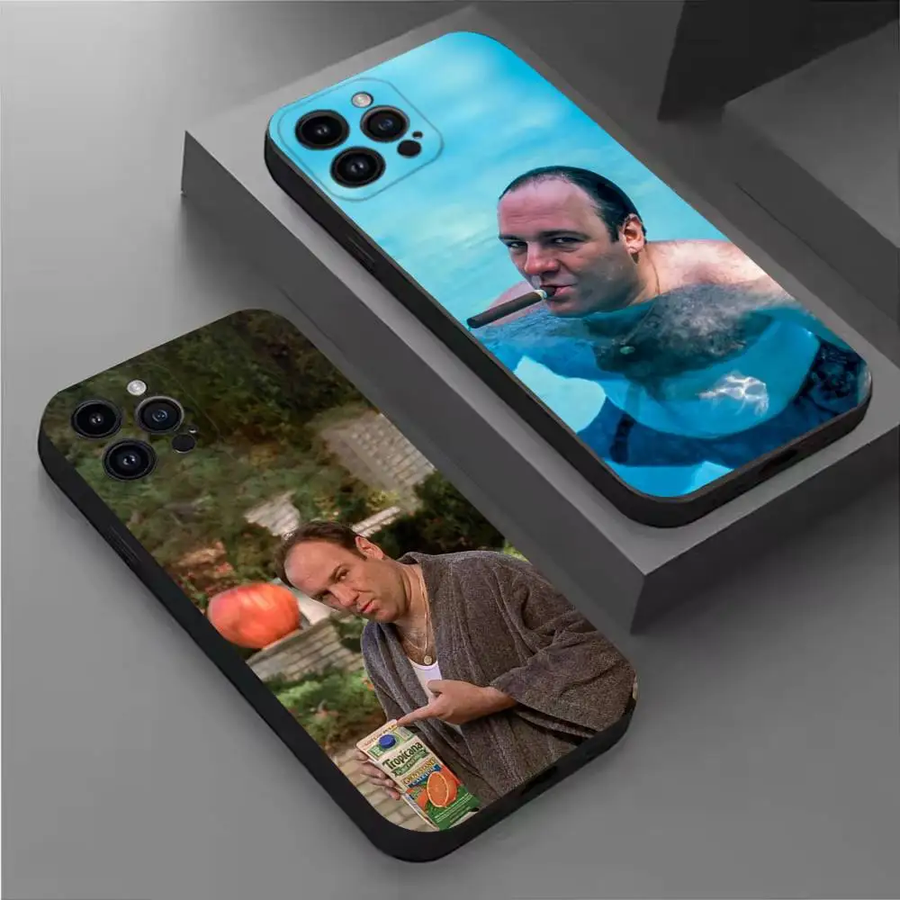

The S-Soprano TV Tony Soprano Phone Case For iPhone 16,15,14,13,12,11 Plus,Pro Max,XS,X,XR,SE,Mini,8,7,Soft Silicone Black Cover