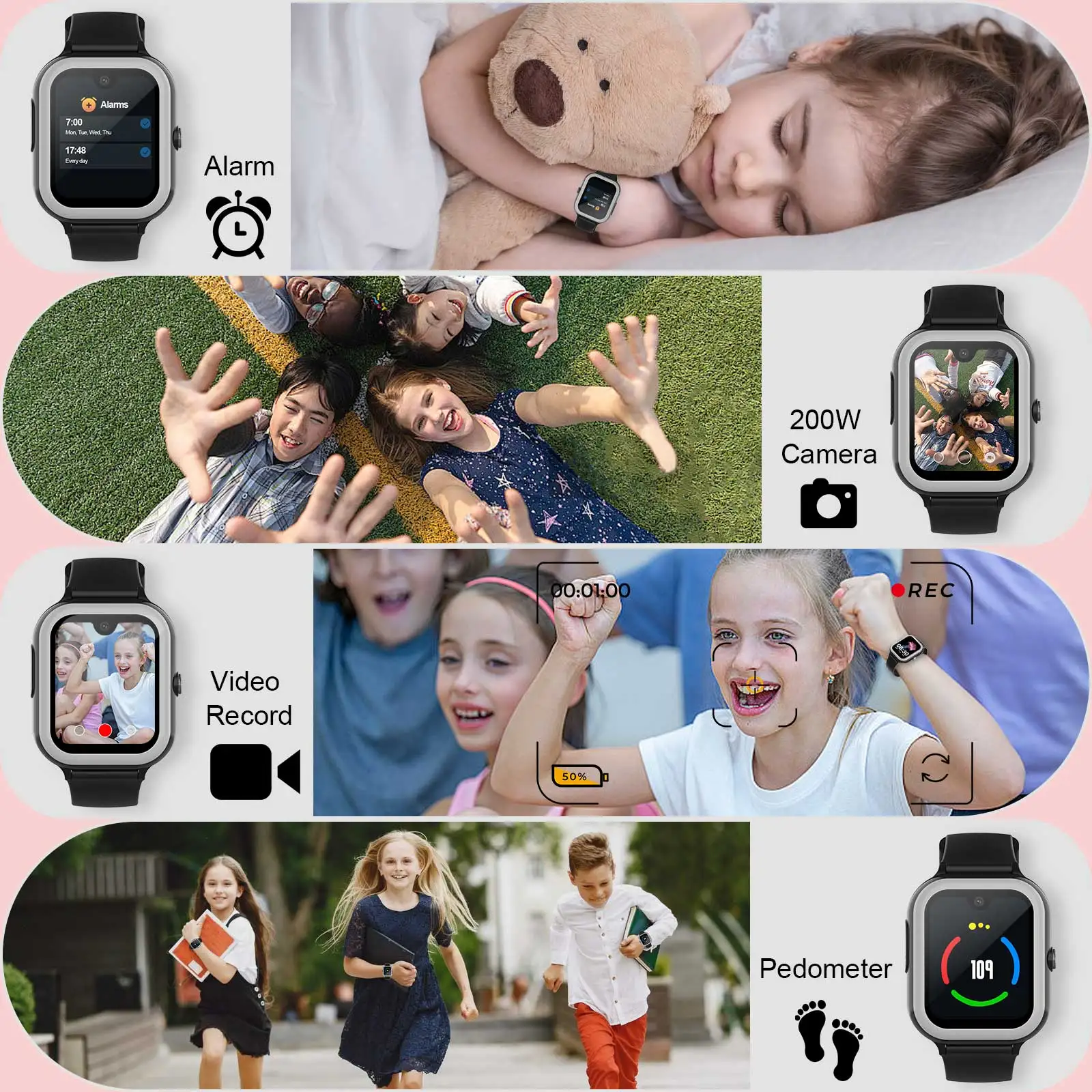 Wonlex 4G Kids Smart Watch Phone 1GB+8GB GPS WIFI Location Video Call Remote Monitor SOS Track KT31 Whatsapp Children Smartwatch