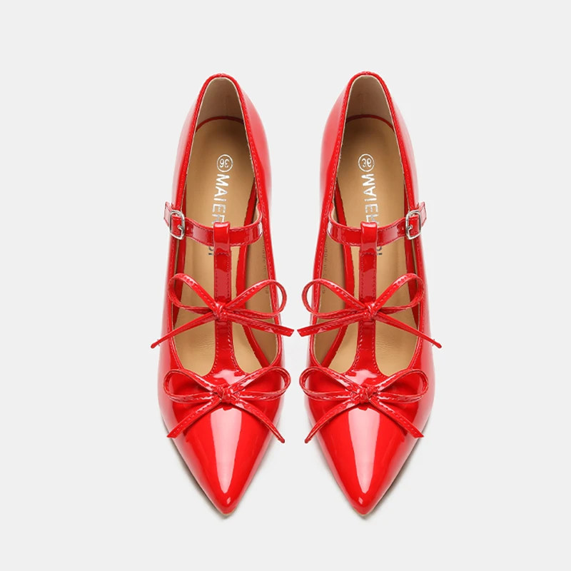 

Милые женские туфли-лодочки, пикантные туфли Мэри Джейн с бантом 12 см, вечерние офисные женские туфли на высоком каблуке с острым носком, свадебные туфли Wokr OL Dress Show