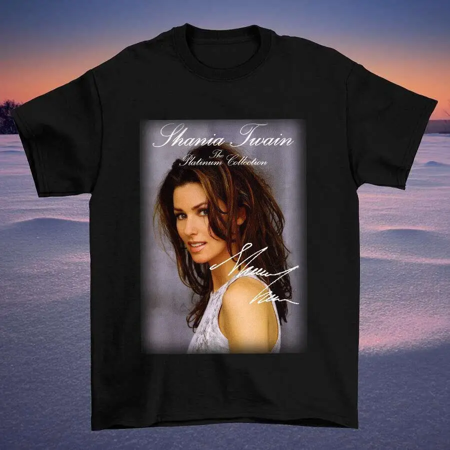 Shania Twain Short Sleeve Cotton T-Shirt Funny Black Vintage Gift Men Women