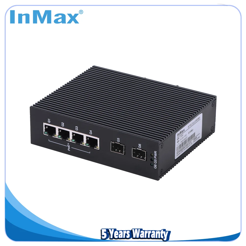 InMax Manufacturer Supply 6 Port Gigabit Network Switch with 5 Years Warranty PoE Switch