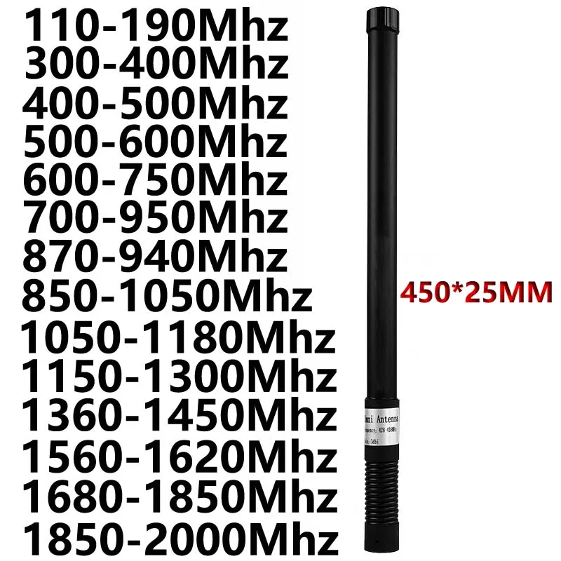 

Антенна из стекловолокна с защитой от дрона 120-200 МГц200 МГц300M1.2G1.5G2.4G5.2G5.8G уличная водонепроницаемая короткая пружинная антенна из стекловолокна 3,5 дБи