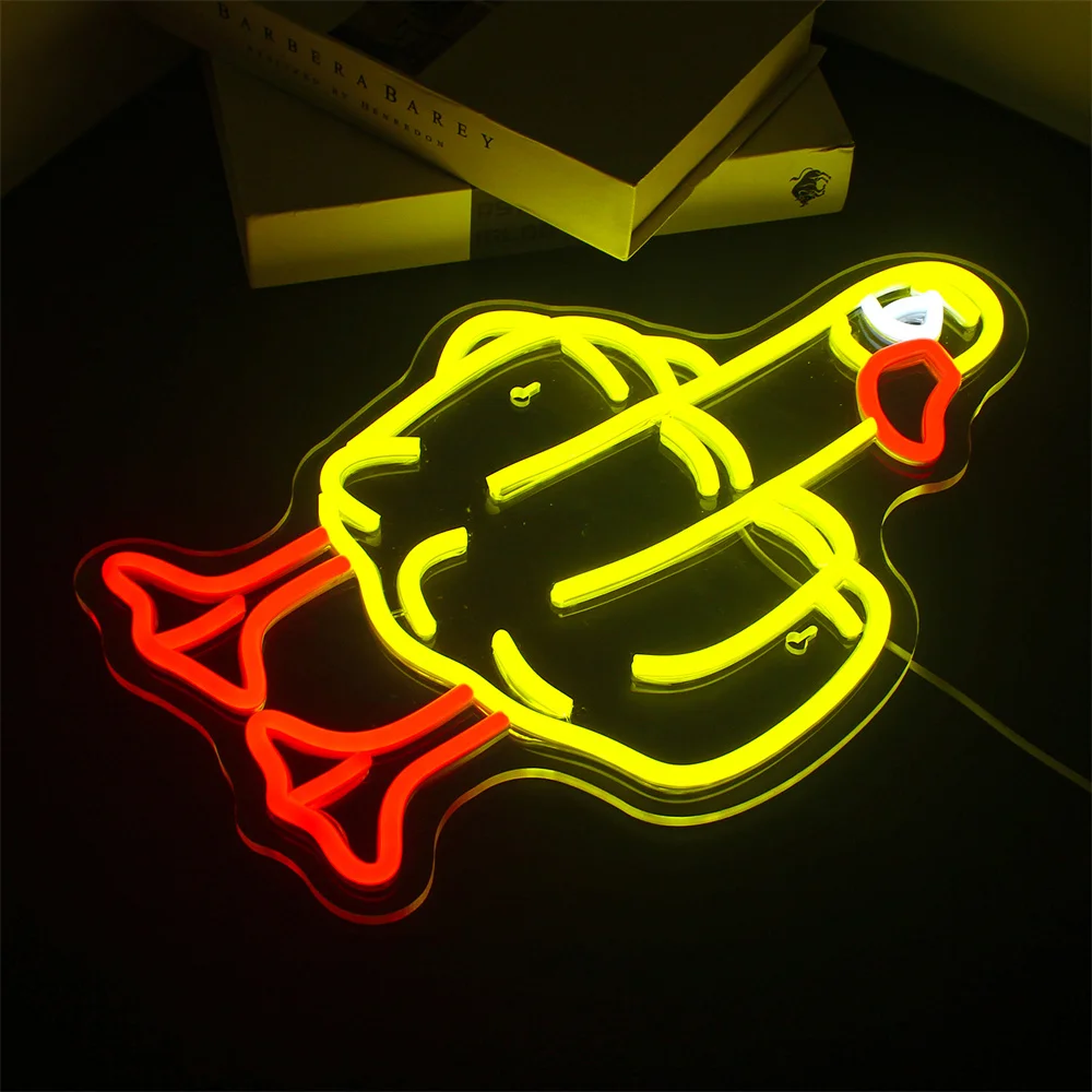 오리 네온 사인 재미있는 LED 조명, USB 전원 침실 장식, 파티 바, 클럽 거실, 어린이 방, 벽 아트 램프 장식