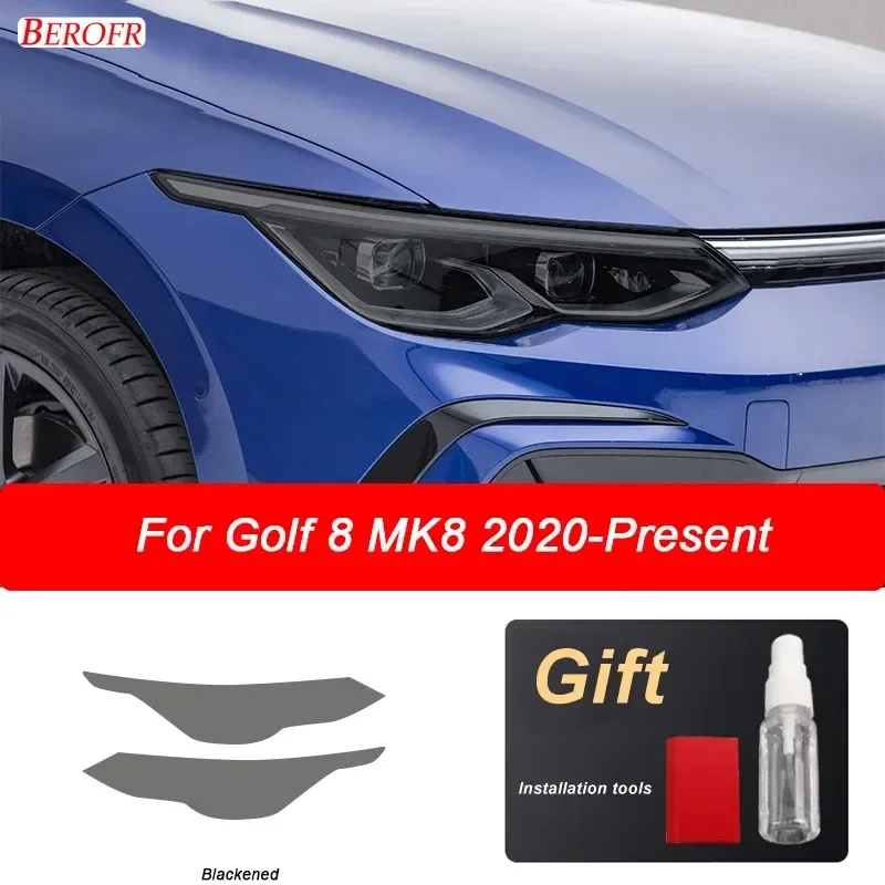 

For Volkswagen VW Golf 8 MK8 R Line GTI 2020 2021 Car Headlight Black Protective Film Transparent TPU Sticker Accessories Tools