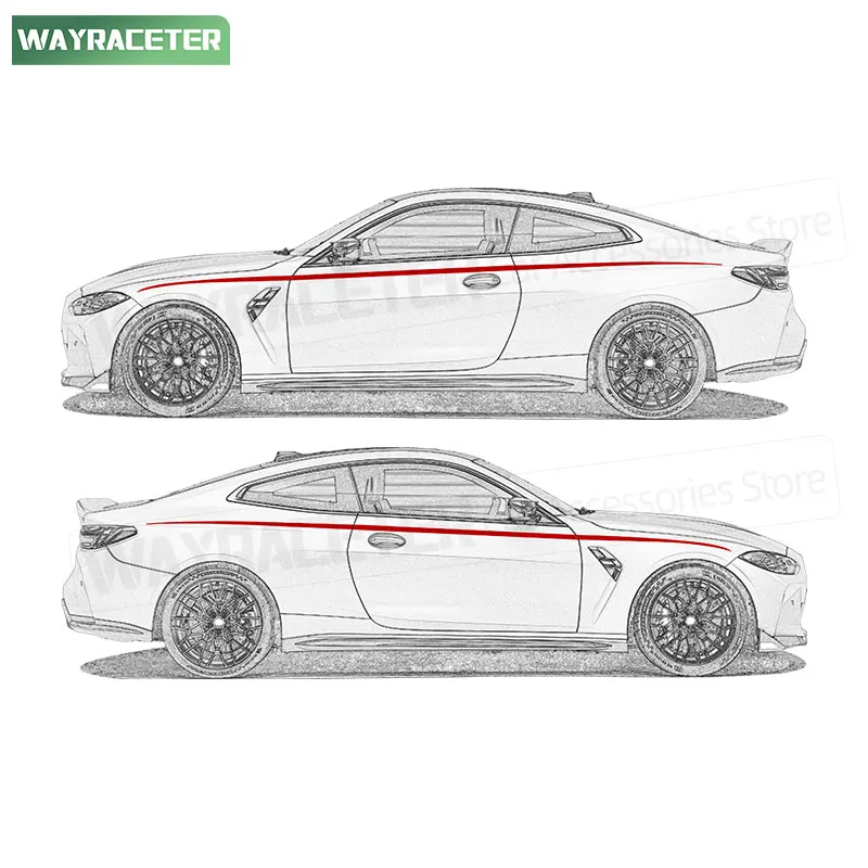 2 قطعة الجانب الباب العلوي المشارب ملصق ألياف الكربون ملصق حائط من الفينيل لسيارات BMW M4 G82 2025 كوبيه للتحويل G83 M الأداء 2024