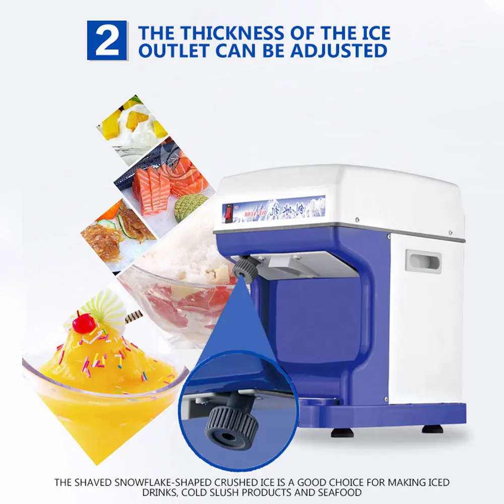 Automatic Electric Ice Crusher Commercial Ice Maker Snow Cone Chopper Flake Maker Ice Machine