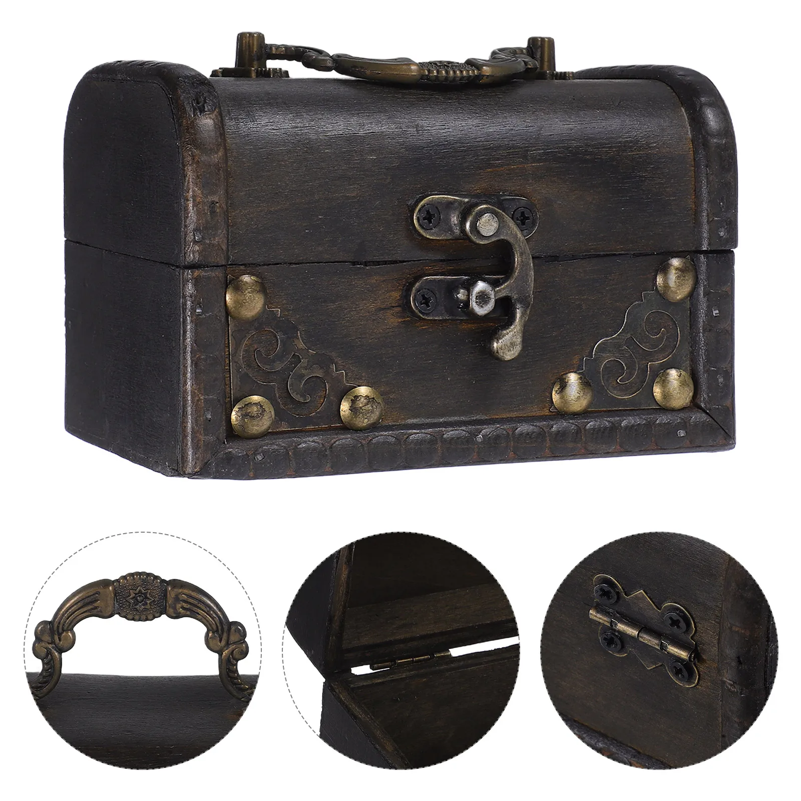

Vintage Wooden Storage Box Desktop Organizer Chinese Carvings Multi-Functional Jewelry Stationery Keepsake Chest Retro Treasure