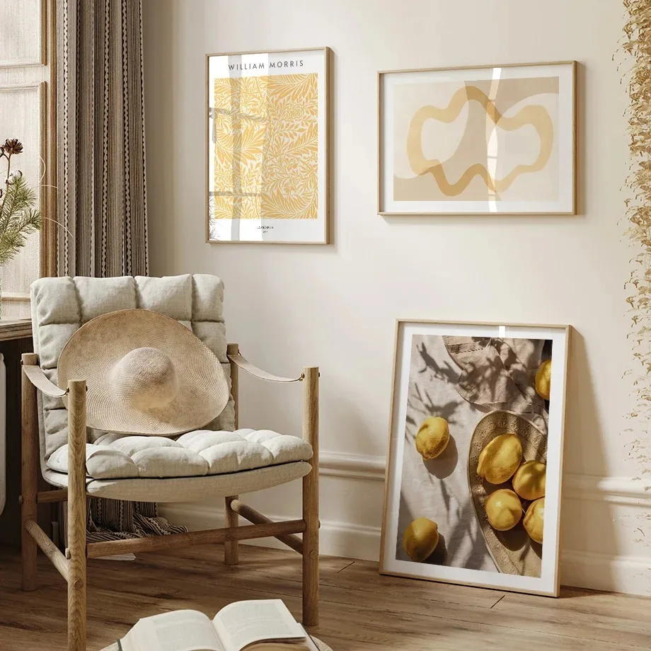 Woman Apricot Lemon Papaya William Morris Botanical Wall Art Canvas Painting Posters And Prints Pictures For Living Room Decor