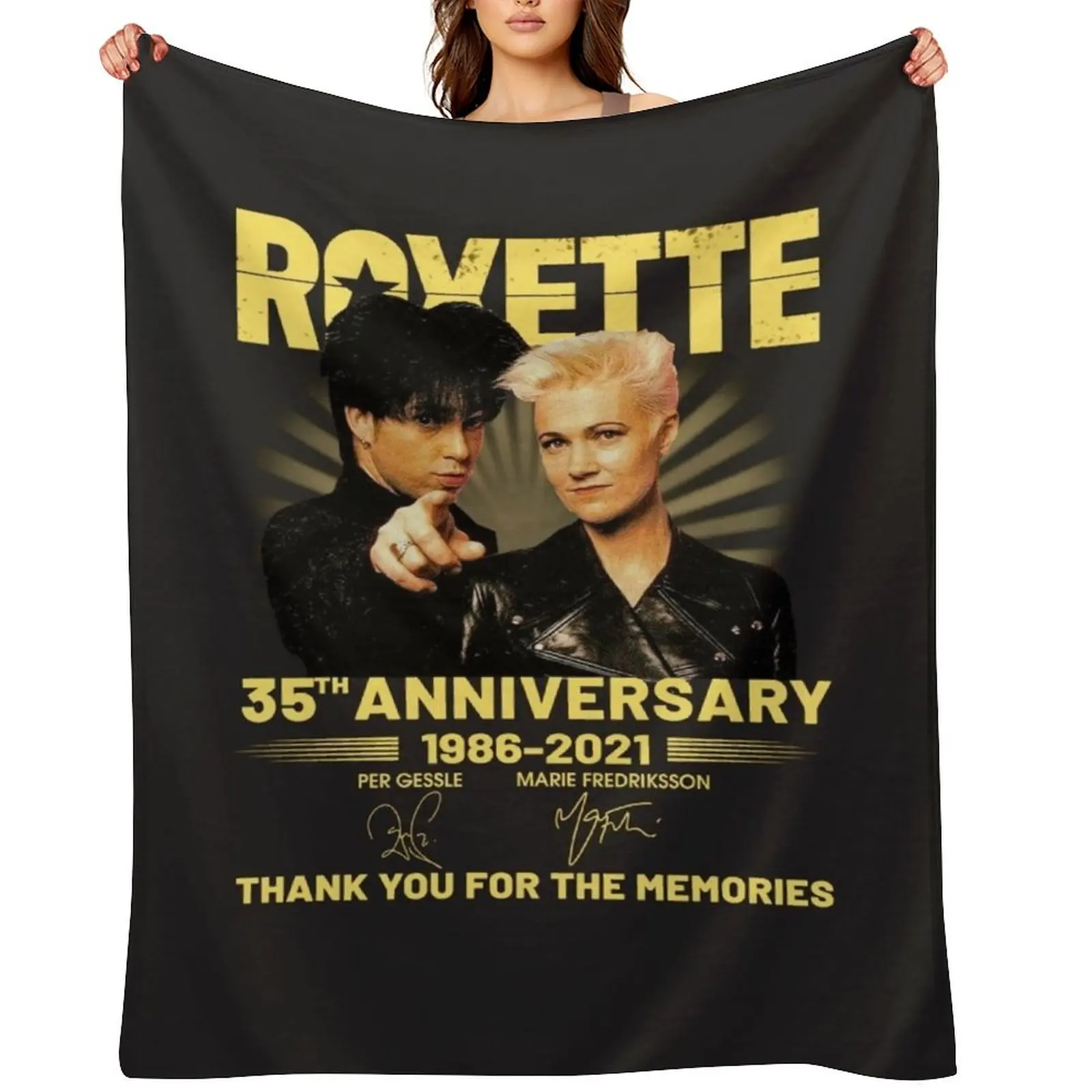 

Roxette 35TH Anniversary 1986-2021 Throw Blanket blankets ands Comforter Weighted Blankets Sofas Of Decoration Blankets