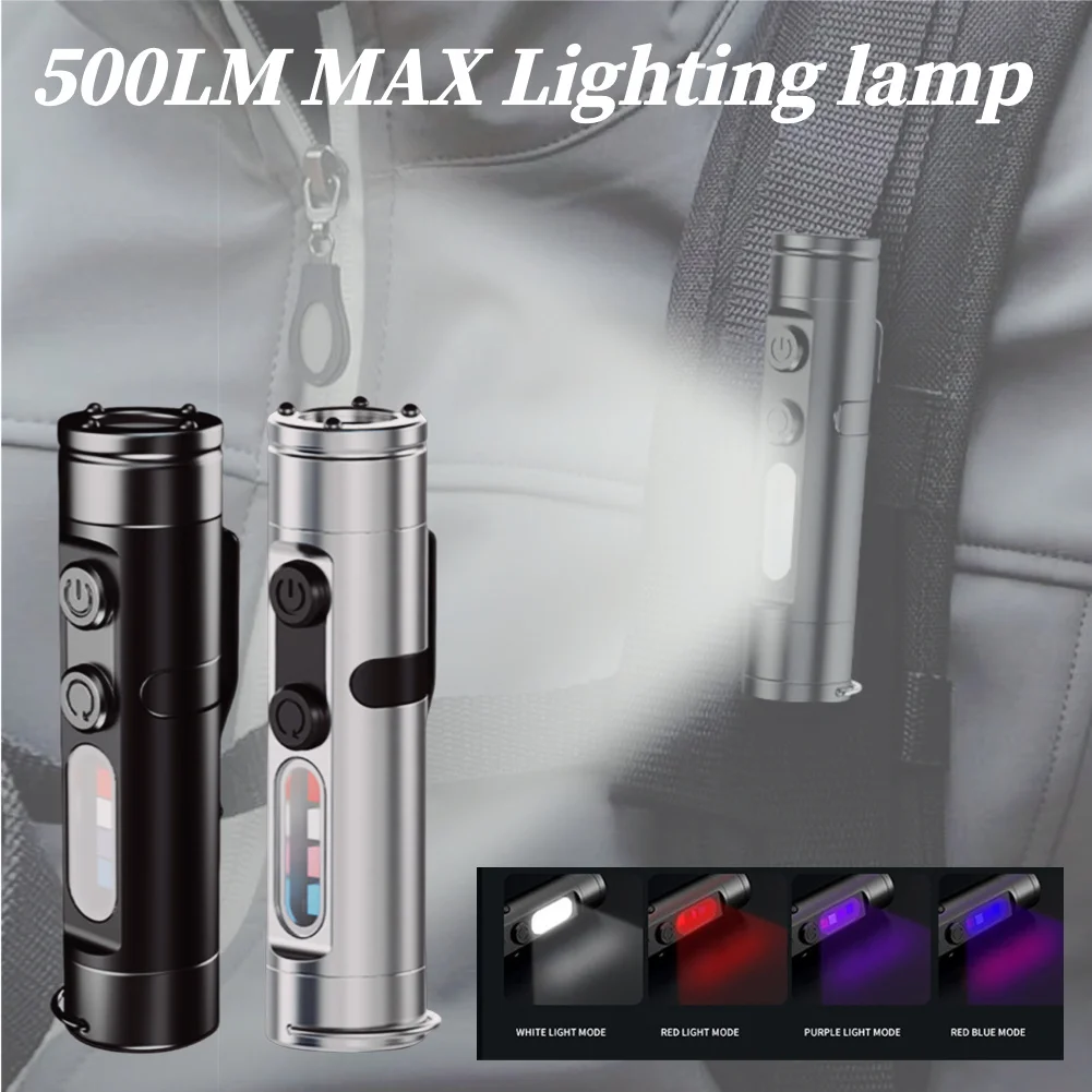 Rechargeable LED Tactical Torch Waterproof Mini Pocket Torch with 3 Modes Super Bright Flashlight for Camping Outdoor and Hiking