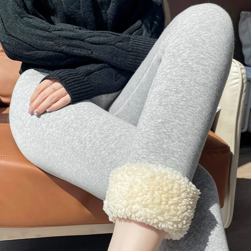 

Cloud Fleece Ultra Thickened Thermal Leggings Women Winter Tight Windproof Leggings Out Wear Abrasion-Resistant Casual Leggings