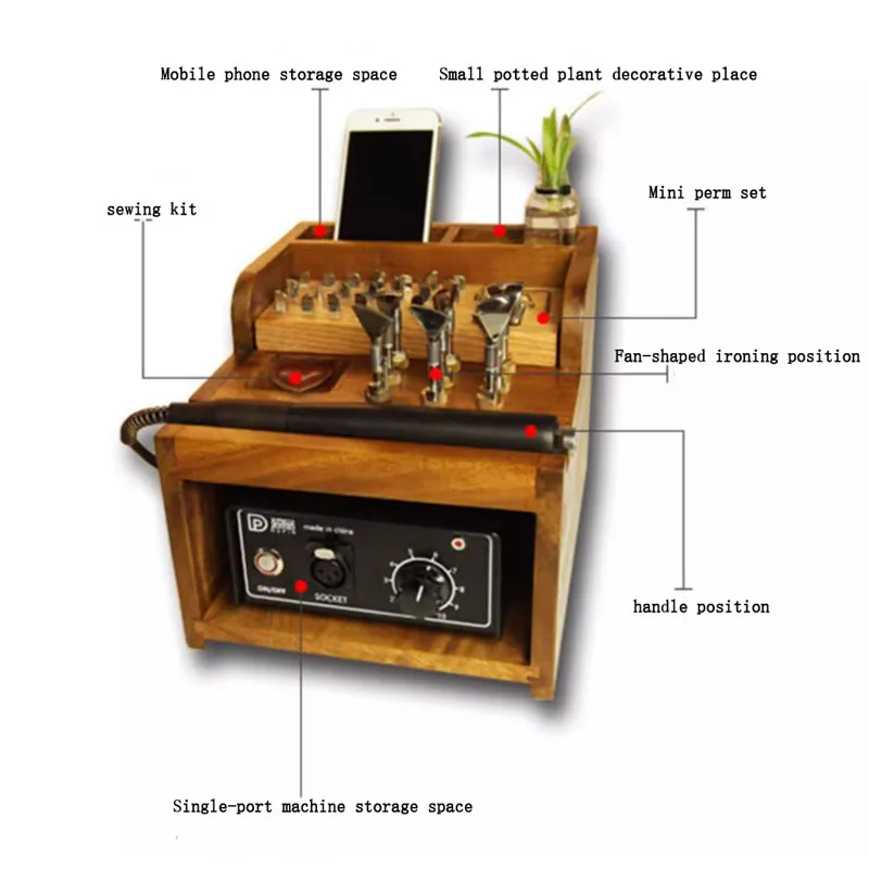 Mingjia for Hamde leather craft edge electric creasing machine multifunctional black walnut storage rack leather craft tools