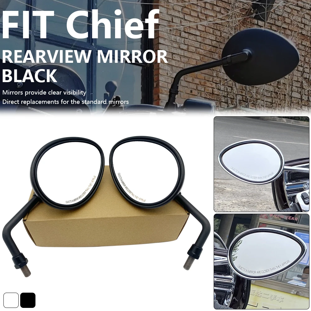 Motorcycle Rearview Mirror Black Chrome Side Mirror For Indian Chief Dark Horse Icon Chieftain Roadmaster Challenger Springfield