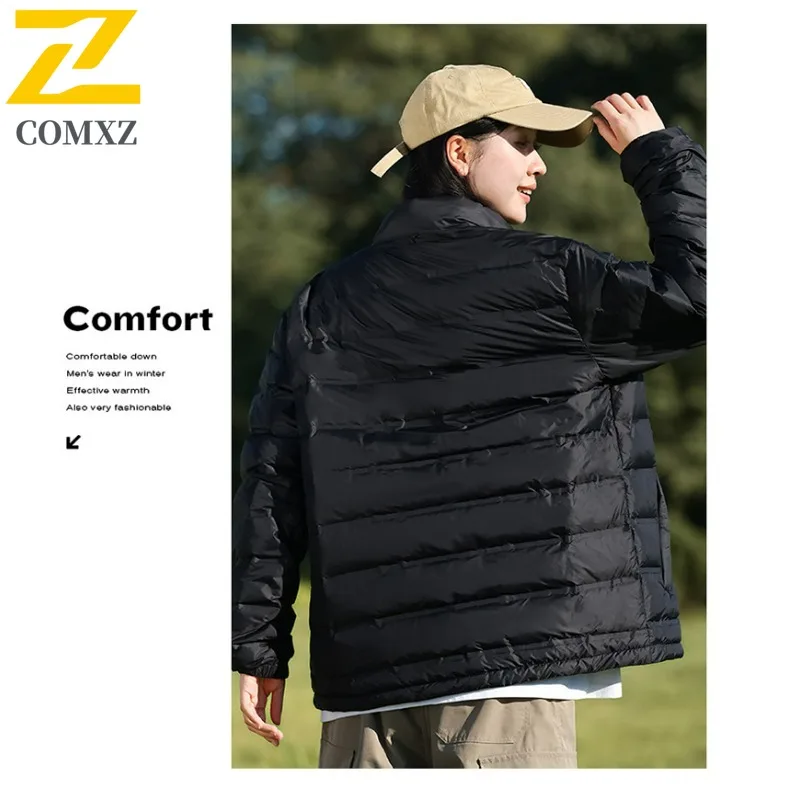COMXZ-abrigo Parker para hombre, moda coreana, elegante, de Color sólido, acogedor, acolchado de viaje, chaquetas holgadas a prueba de viento y nieve