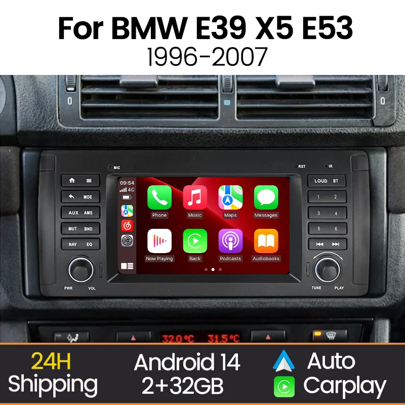 MEKEDE اللاسلكية Carplay أندرويد السيارات راديو السيارة مشغل وسائط متعددة لسيارات BMW 5 Series E39 X5 E53 M5 1995-2007 WIFI Autoradio ستيريو