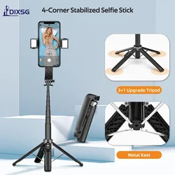 DIXSG 40 Inch Selfie Stick Tripod 4-Legs Super Stable Phone Stick Extendable Tripod Selfie Stick with Remote Gopro Adapter
