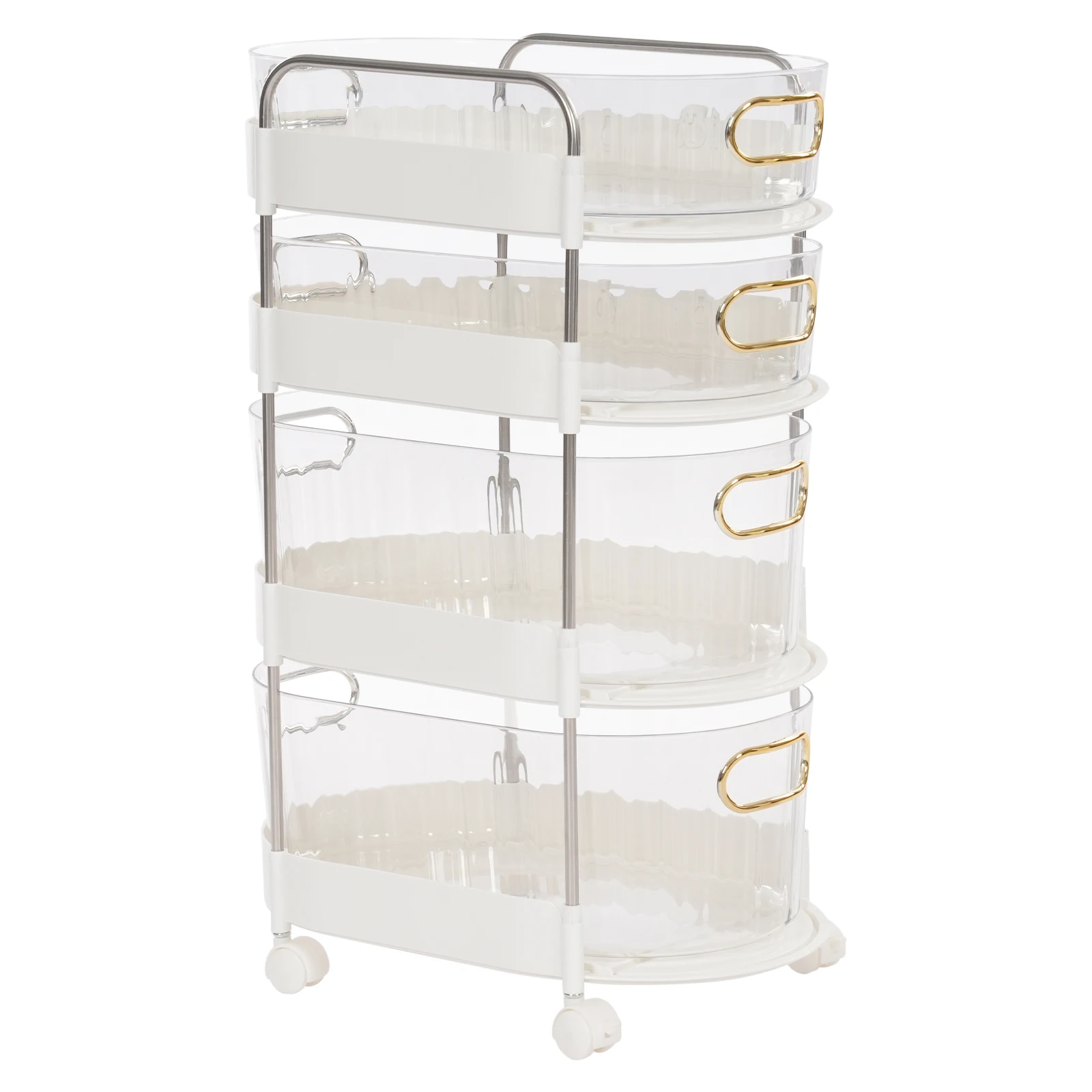 Stylish Desk Apothecary Cabinet,2 Small & 2 Large Drawers,Gilded Handles,Efficient Storage