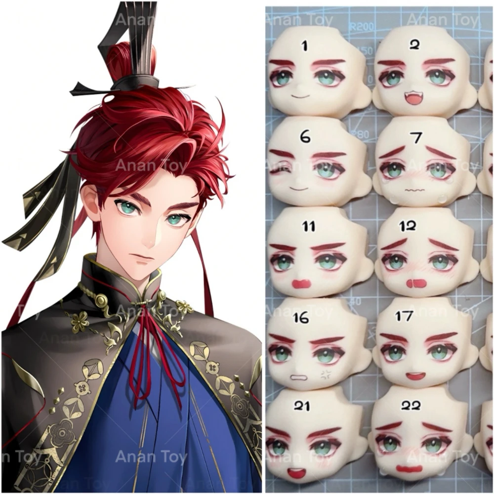 

Ashes of Kingdom Sunquan Ob11 Faceplates 1/12 YMY Doll Accessories Handmade Water Sticker Faceplate Anime Game Cosplay