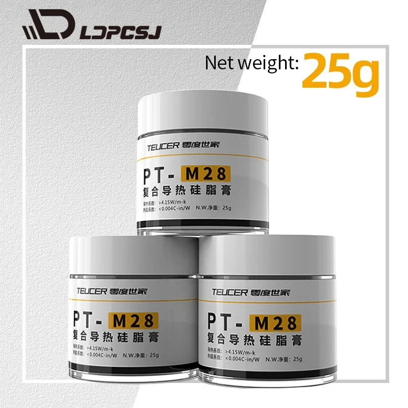 LDOCSJ PT-M28 Thermal Paste CPU GPU Thermal Grease, High Performance Heatsink Compound for PC Laptop Processor 25g with Scraper