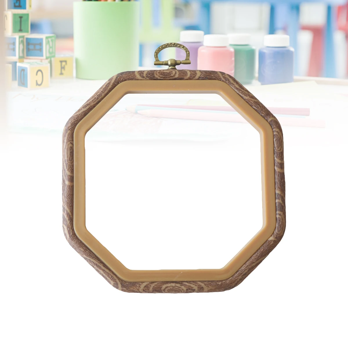 

Octagon Embroidery Cross Stitch Circle Hoop Craft Bamboo Wood Small Frames Embroidery Craft Smooth Fix Durable