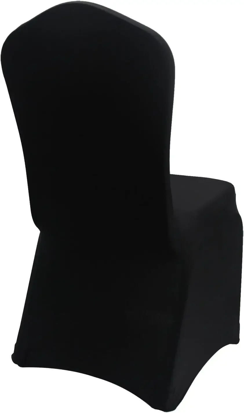 Black Stretch Spandex Chair Covers Wedding - 50 PCS Banquet Events Party Universal Dining Decoration Scuba Elastic Chair Covers