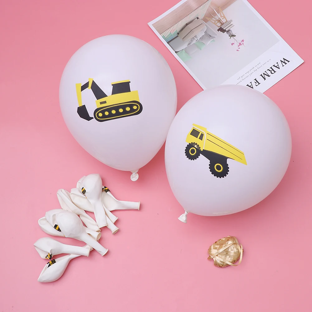 

20pcs Engineering Truck Balloons Excavator Latex Party Supplies Kids Birthday Decoration Balloon Accessories