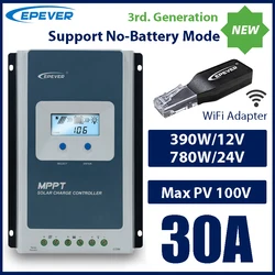 30A MPPT EPEVER Solar Charge Controller With Wifi Adapter 12V 24V Auto Identify Support Lithium/No Battery Mode 3210AN G3