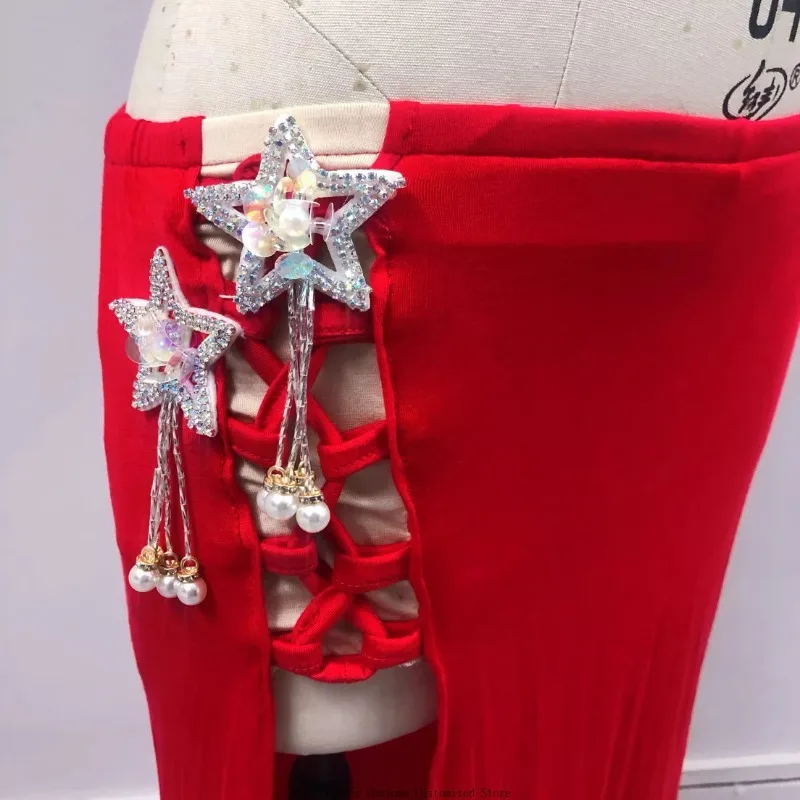 Customized Belly Dance Practice Clothes Split Modal Top Long Skirt 2Pcs Sexy Beginner Fish Tail Set Lesson Wear Belly Dancing