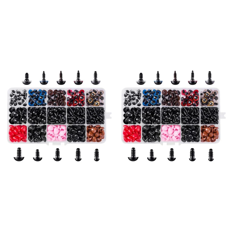 

A93E-1504PCS Safety Eyes And Noses For Amigurumi Stuffed Crochet Eyes With Washers Craft Eyes For Amigurumi Teddy Bear