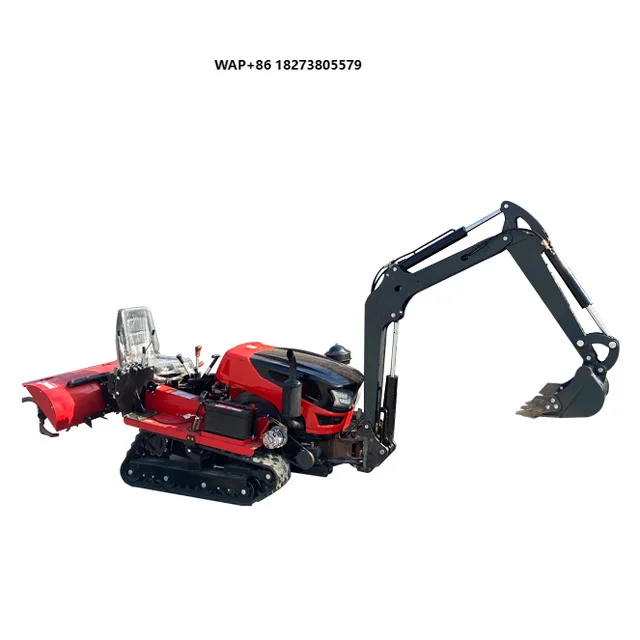 Multifunctional 35hp Rotary Tiller Tractor Digger Agricultural Crawler Cultivator Tiller With 5pcs Implements