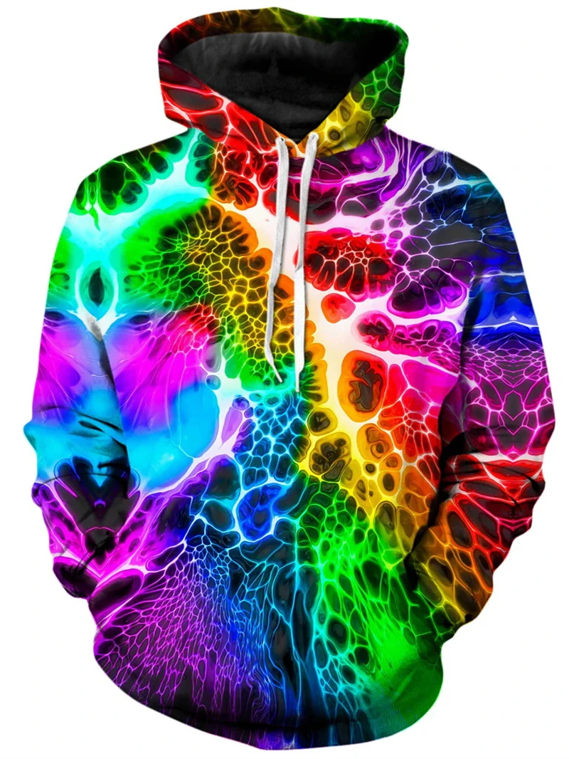 Felpa con cappuccio grafica New Illusion Swirl Felpa psichedelica colorata da uomo stampata in 3D Pullover alla moda unisex Felpe con cappuccio oversize da donna