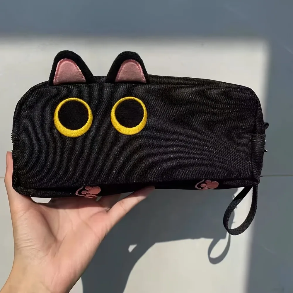 

Cute 3D Black Cat Pencil Case-Large Capacity Canvas School Supplies,Cute Cat Lover Gift for Students & Office (Paw Design)